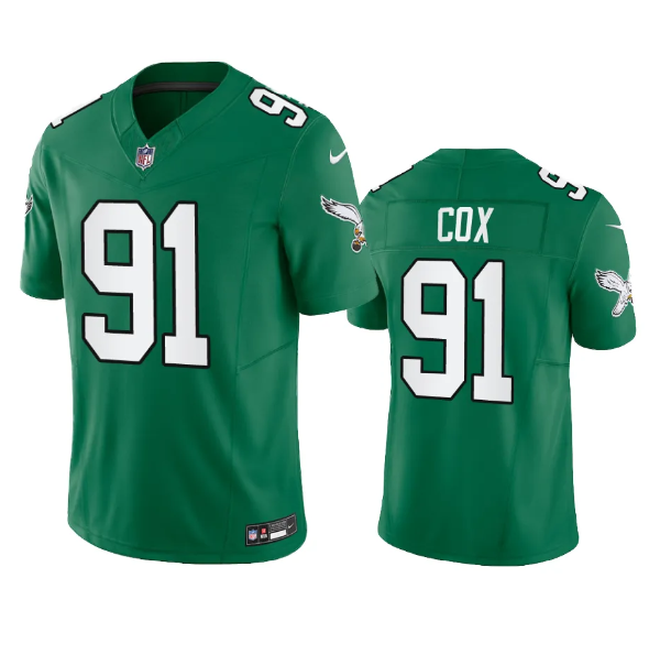 Men's Philadelphia Eagles #91 Fletcher Cox Green 2023 F.U.S.E. Vapor Untouchable Stitched Football Jersey